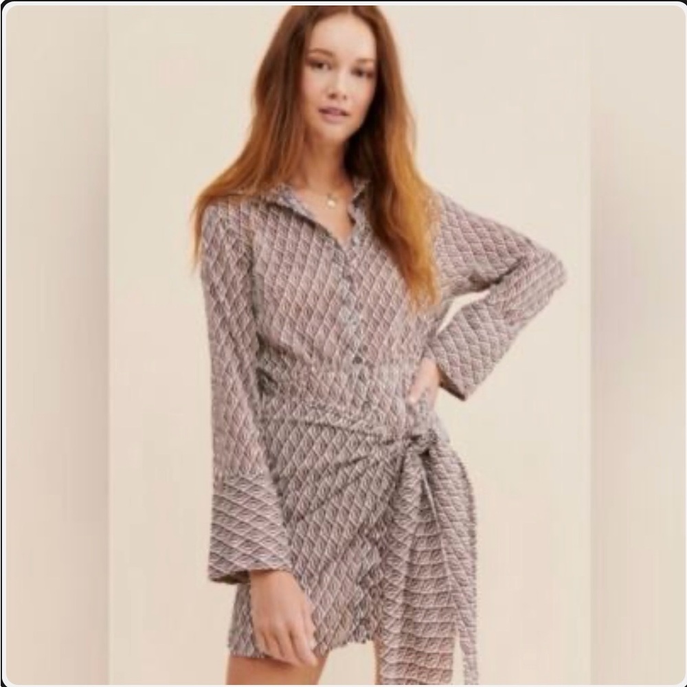 Free People Rillo Shirt Mini Dress Size XS